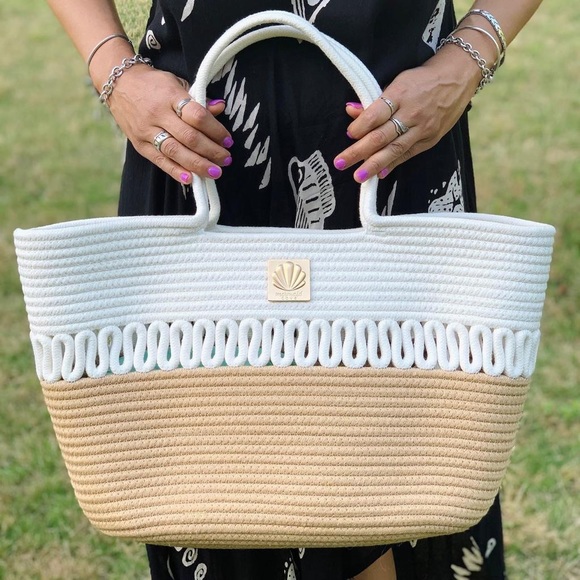CAYMAN ISLAND Roped Woven Tote - Long Strap - Picture 3 of 10